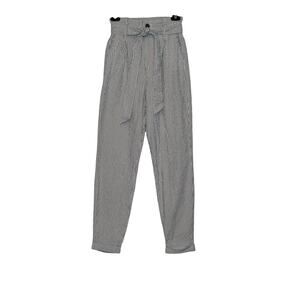 H&M white blue pinstripes pleated high waist pants size 4